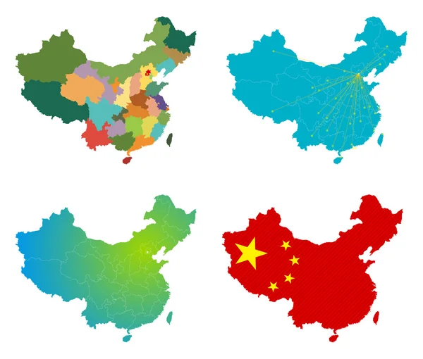 Vector China map set — Stock Vector