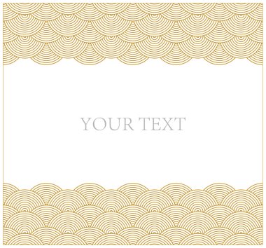 Vektör Oryantal eğri dalga desen çerçevesi