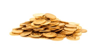 A pile of gold coins isolated clipart