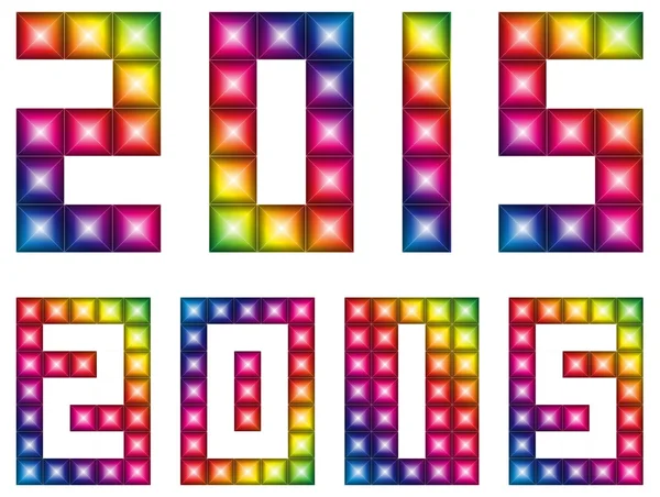 Vector Happy new 2015 year with LED display — Stock Vector