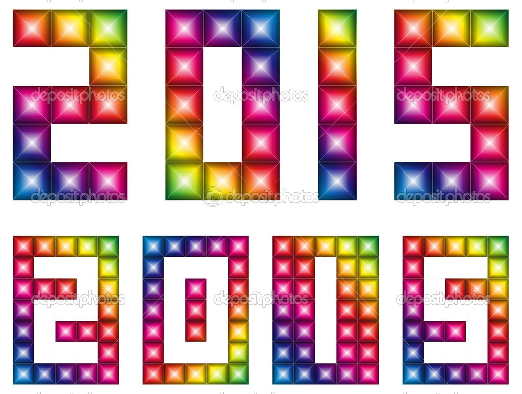 Vector Happy new 2015 year with LED display