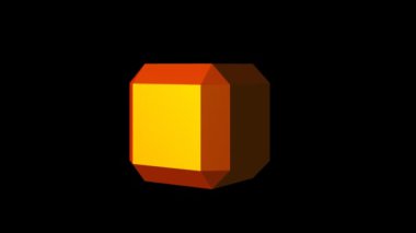 Ek yüzlere sahip küp biçiminde şekil 3d döndürür