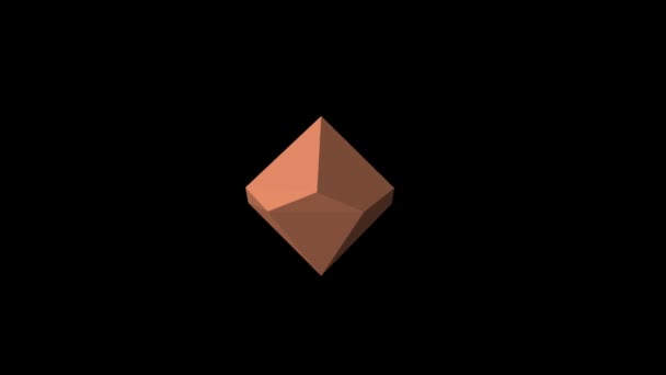 Dodecahedron Formad Figur Roterar Svart Bakgrund Rendering — Stockvideo