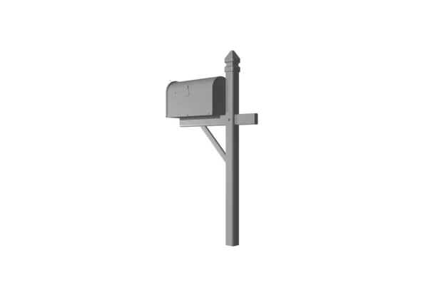 Mailbox Grey Abstract Rendering White Background — Stock Photo, Image