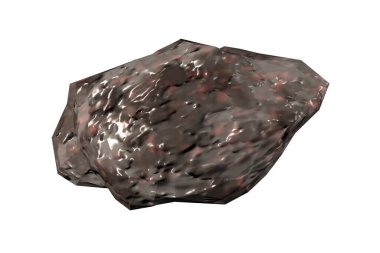 stone shiny pink texture white background 3d rendering