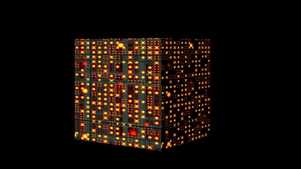 Cube Rotate Bright Texture Rendering — Vídeos de Stock