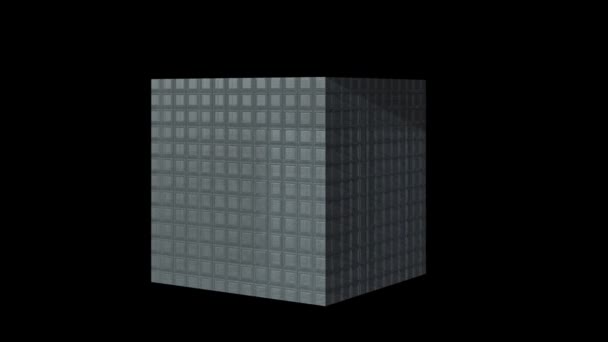 Cube Rotate Glass Blocks Texture Rendering — Stockvideo