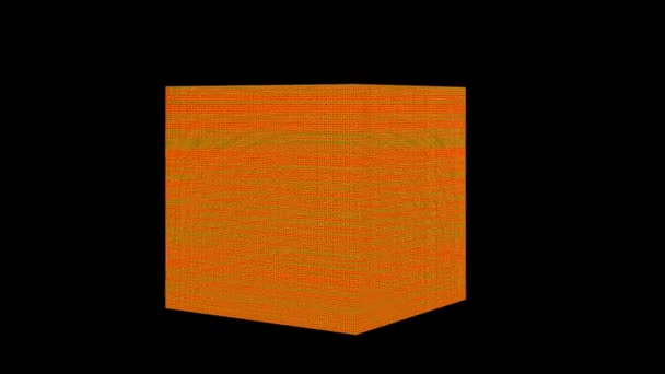 Cube Rotate City Light Texture Rendering — 图库视频影像