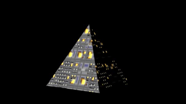Pyramidová Síť Warp Textura Otočit Vykreslování — Stock video