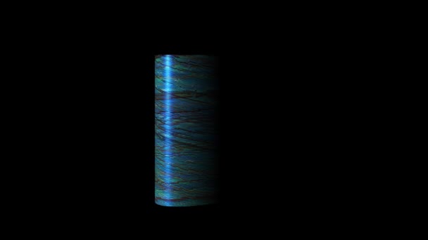 Zniekształcony Kształt Cylindra Niebieska Tekstura Farby Renderowania — Wideo stockowe