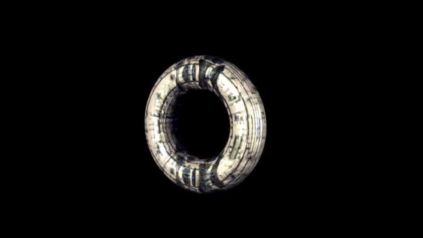 Ring Rotate Starship Texture Rendering — Stock Video