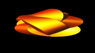 Belirsiz biçim altın pürüzsüz dokusu siyah arkaplan 3d biçiminde döner