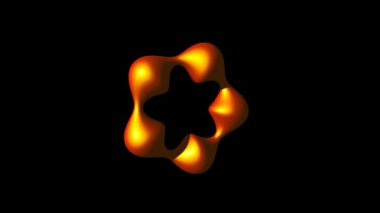 indefinite shape texture gold rotates black background 3d rendering