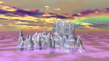 abstract scene indefinite shape glass texture rotate 3d rendering