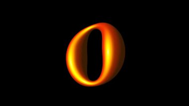 Dual Bulged Torus rotates vertically gold texture 3d rendering