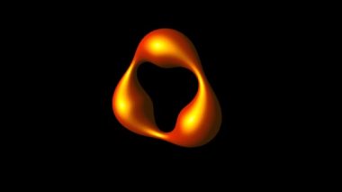 Three Lobed Ring gold texture rotetes 3d render