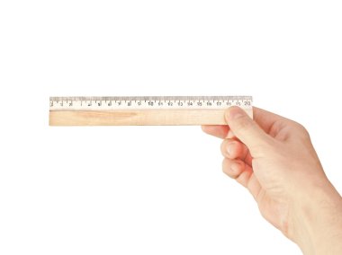 Hand with a ruler clipart