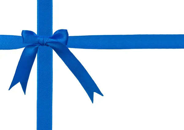 Blue bow with ribbons — Stock Photo, Image