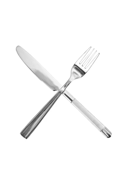 Cuchillo cruzado y tenedor — Foto de Stock