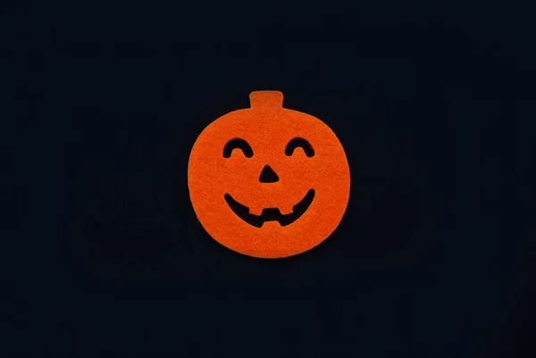 Fondo Negro Halloween Con Calabaza Miedo — Foto de Stock