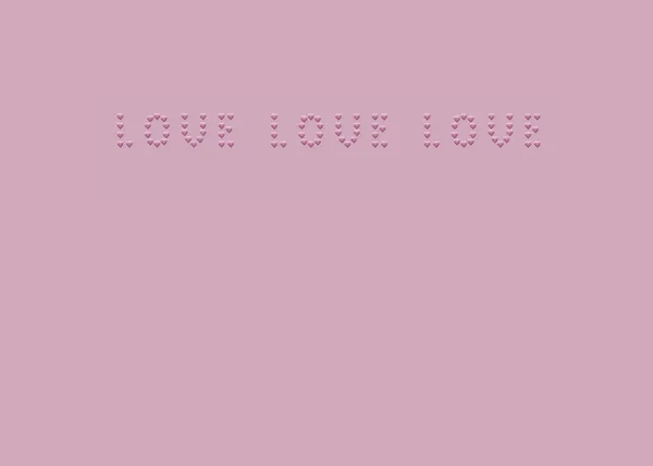 Valentinstag Hintergrundmuster Aus Vielen Verschiedenen Textilherzen Die Das Wort Liebe — Stockfoto