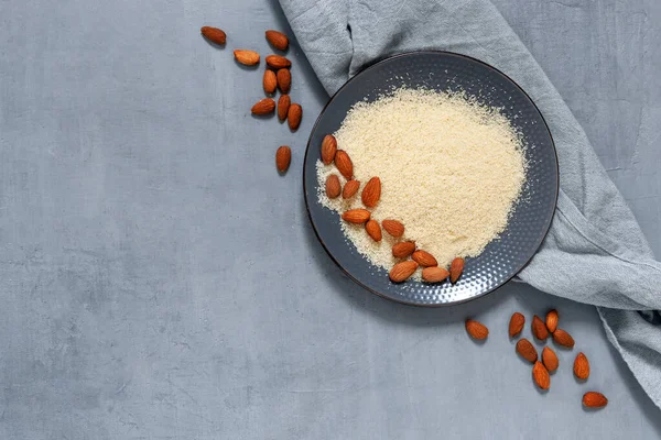 Almond Dan Tepung Almond Jenis Alternatif Tepung Yang Mengandung Karbohidrat — Stok Foto
