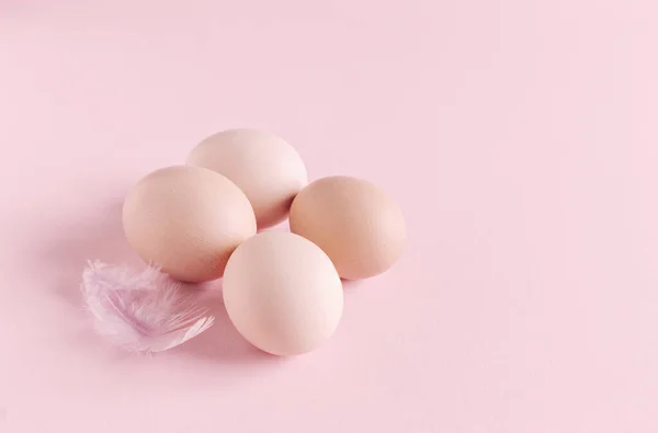 Рожеві Великодні Яйця Рожевому Фоні — стокове фото