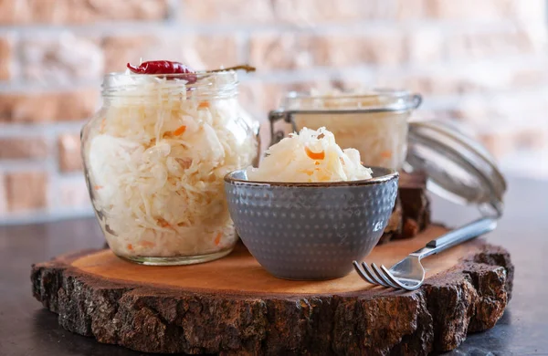 Fermented cabbage. Postbiotic functional food for your healthy gut diet