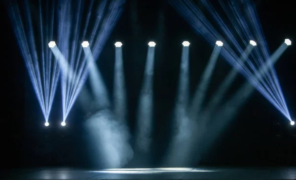 Stage Lights Smoky Effect Blurry Background — Stockfoto