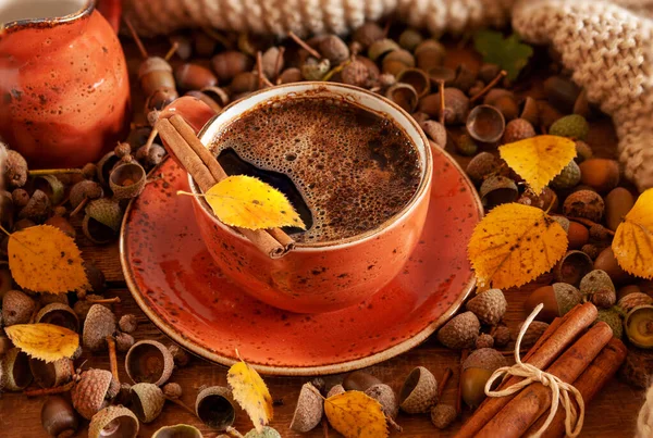 Kukuřičná Káva Alternativa Kávovým Zrnům Podzimní Útulné Složení Stock Obrázky