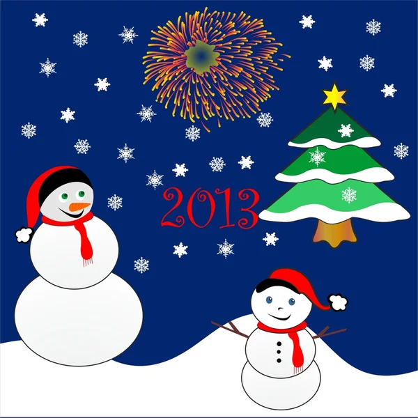 Vánoce - Nový rok pozadí s obrázkem santa — Stockový vektor