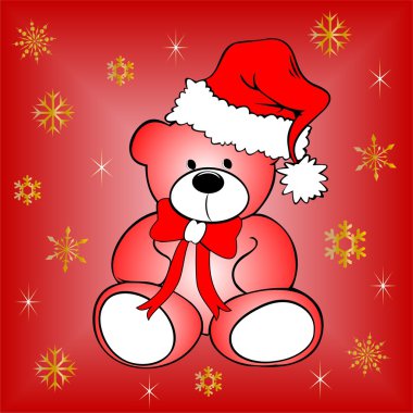 oyuncak ayı ile Noel Kartpostalı