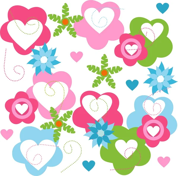 Valentines fond de fête avec des cœurs — Image vectorielle