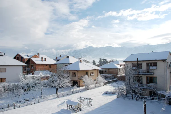 Paesaggio invernale in città — Foto Stock