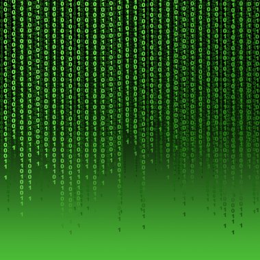fondo verde de unos y ceros