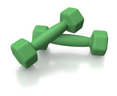Yeşil dumbells veya ağırlık sağlıklı yaşam için