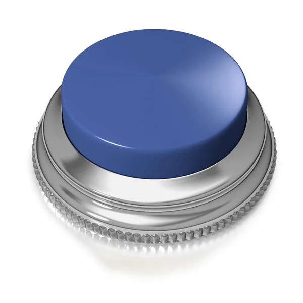 Синяя пустая кнопка или переключатель — стоковое фото
