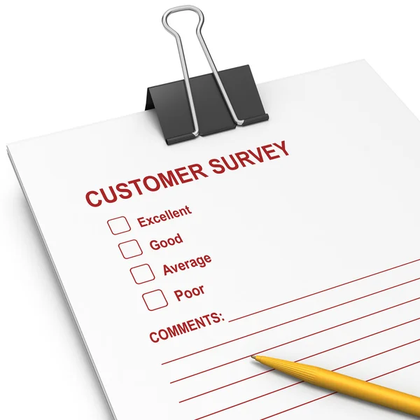 Customer Survey with bulldog clip — Stock Photo, Image