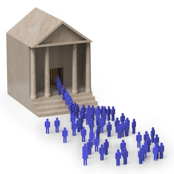 Queues outside a public building — Stock Photo, Image