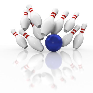 Beyaz arka plan üzerinde bir grev Bovling grafiği