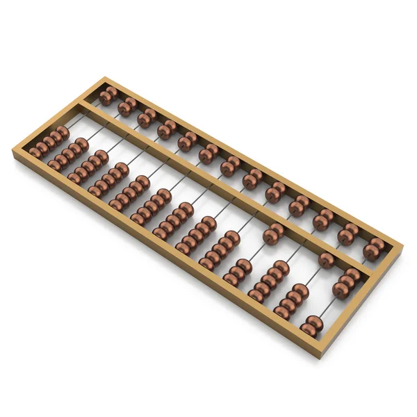 Abacus chinês com contas de metal e moldura — Fotografia de Stock