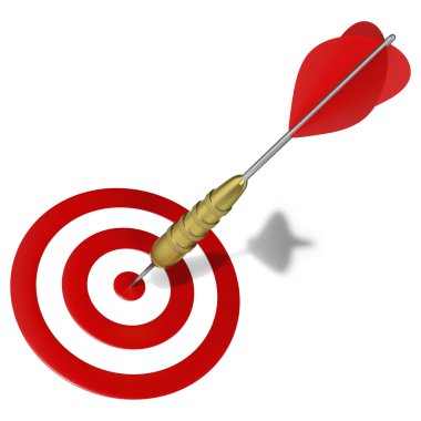 grafik işareti isabet, tam hedefe dart