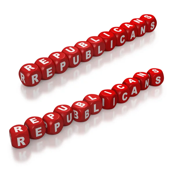 Red dice spelling the Republicans — Stock Photo, Image