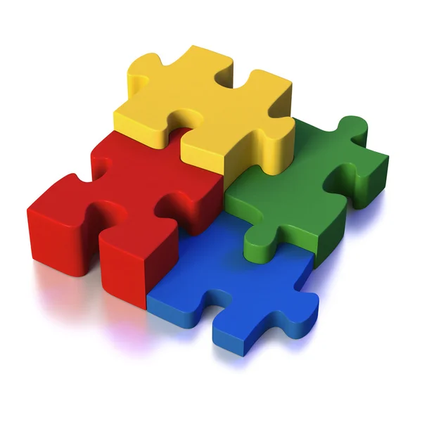 Four parts of a solution or puzzle — Stock Photo, Image