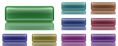 ışık yansıması ile 9 aqua düğme kümesi