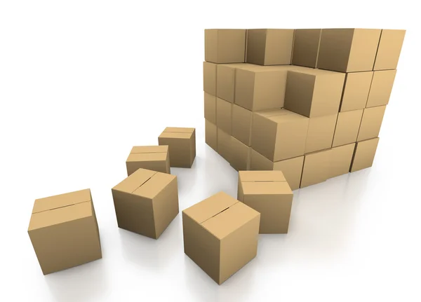 Stacking Cardboard Boxes — Stock Photo, Image