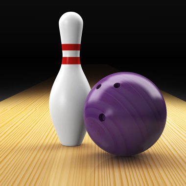 Bowling topu, PIN ve arazi bir kompozisyon
