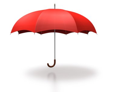 beyaz zemin üzerine kırmızı umbella