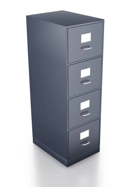 Looking down on single grey filing cabinet — Stock Photo, Image