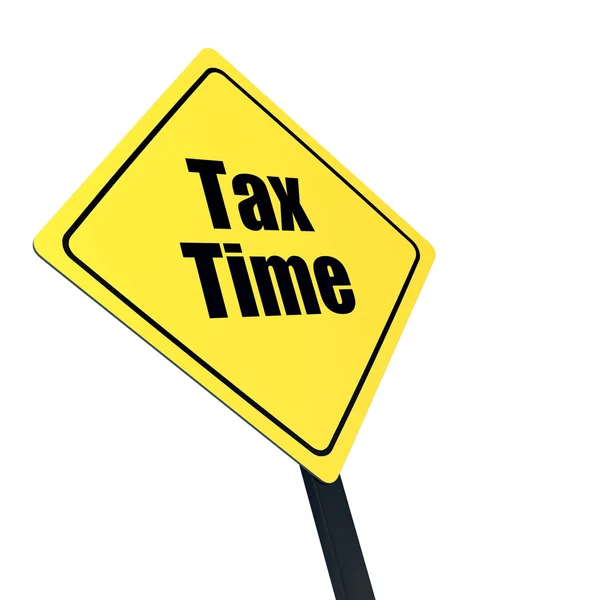 Stop sign with tax time reminder message — Stock Photo, Image